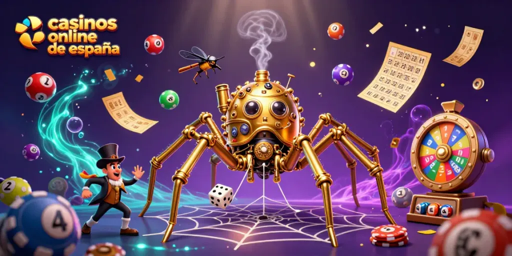 Captura juegos en casinos online de España en una ilustración 3D vibrante y detallada.