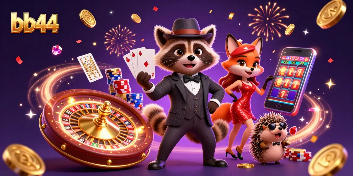 Engage with bb44 to win at casino games with our 3D cartoon illustration of joyous characters.