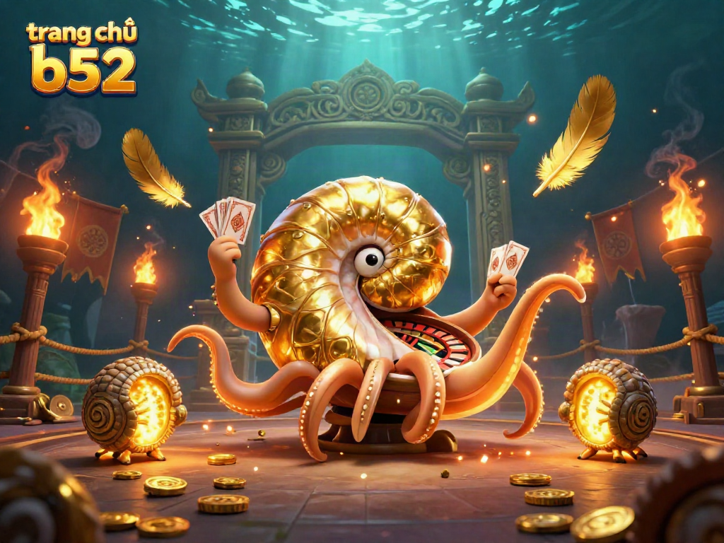 Engage in thrilling gameplay at trang chủ b52 with glowing nautilus and gold coins in vibrant casino scene.
