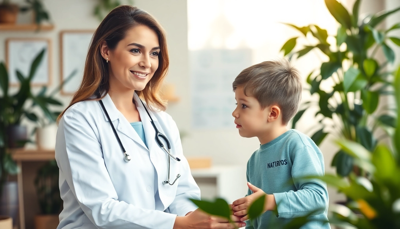 Naturopathie TDAH Lausanne avec un professionnel aidant un enfant dans un cadre apaisant.