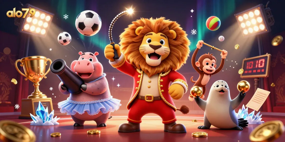 Alo789 enhances the betting experience with vibrant circus-themed characters and dynamic gaming elements.