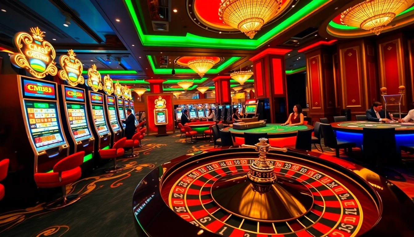 Experience the excitement of CM88 casino with vibrant slot machines and engaging table games.