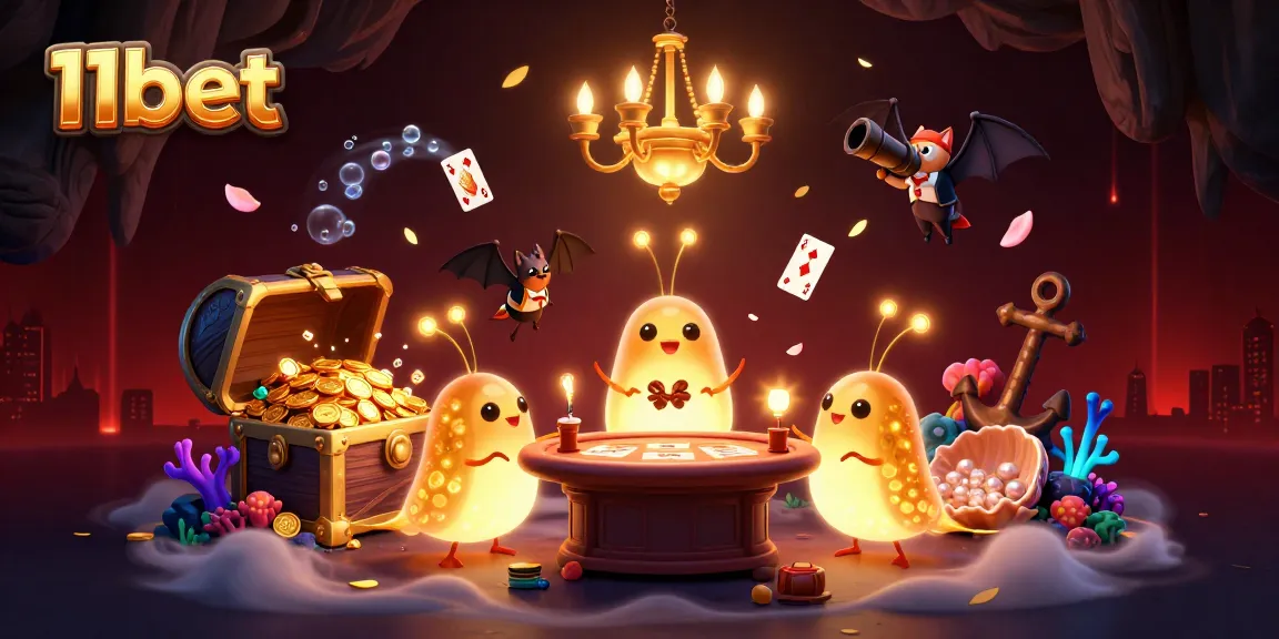 Illuminate your gaming experience with 11bet in a vibrant cave casino setting filled with treasure and playful characters.