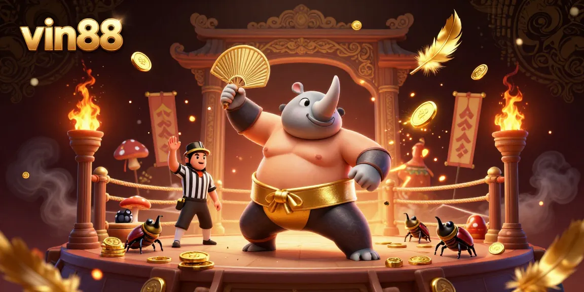 Experience thrilling wins with vin88 in this vibrant, high-stakes sumo wrestling casino scene.