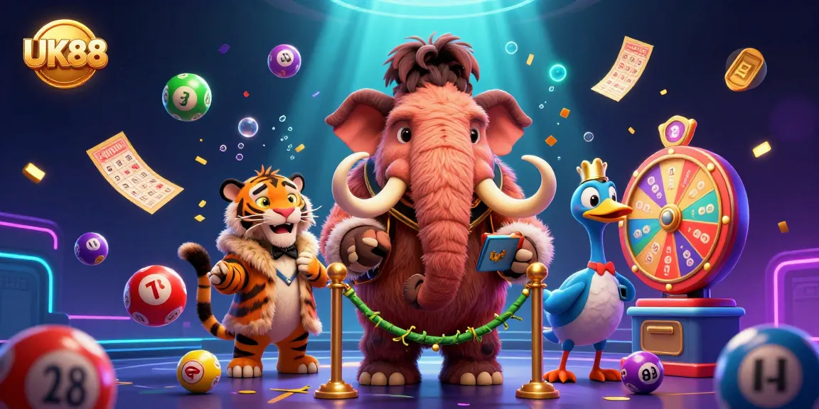 Play exciting games at UK88 with vibrant lottery themes and colorful characters.