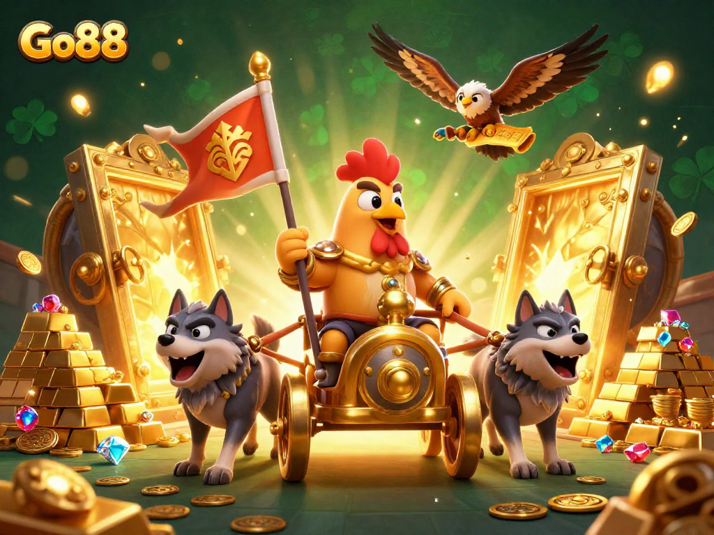 Go88 mang đến trải nghiệm chơi game thú vị với những kho báu vàng lấp lánh.