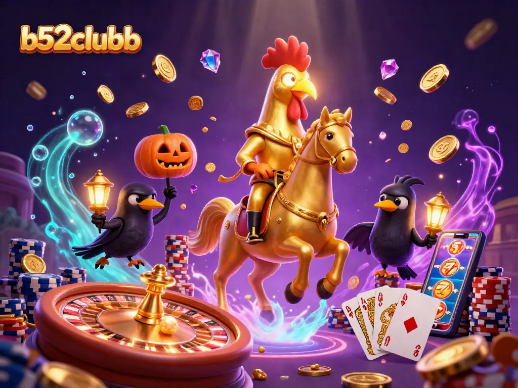 Engage in thrilling gameplay at b52clubb with a dazzling casino scene featuring captivating characters and vibrant action.