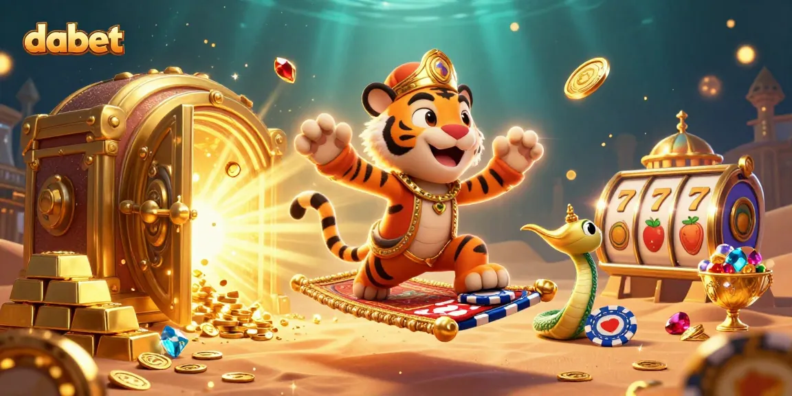 Engage with dabet's vibrant online casino adventure featuring an Arabian Nights-themed illustration.