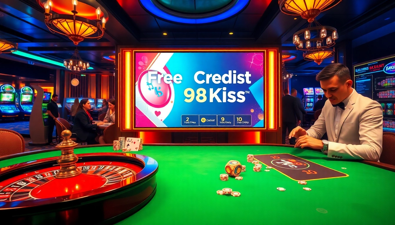 Experience thrill with free credit 918kiss at an exciting casino gaming table.