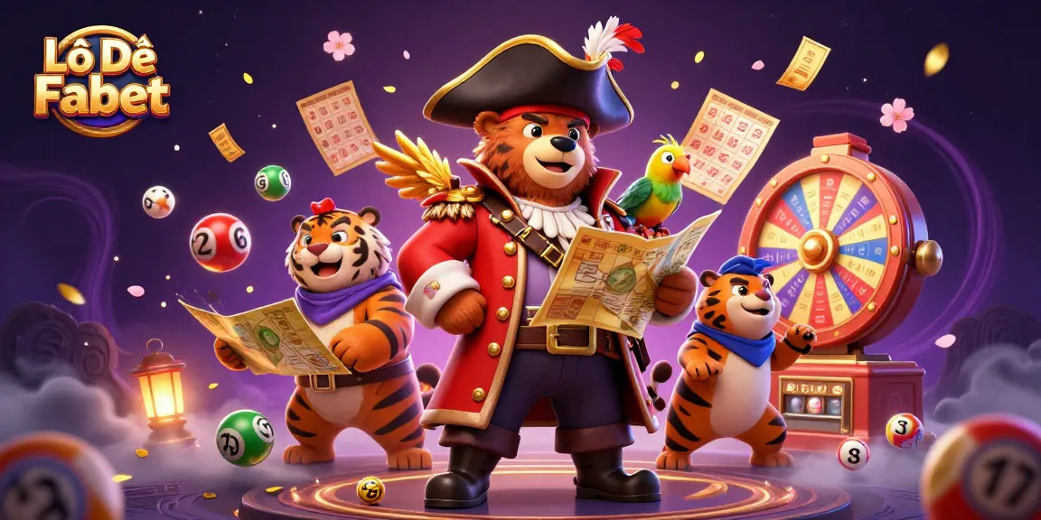 Lô Đề Fabet showcases an exciting lottery scene with captivating characters and dynamic game elements.