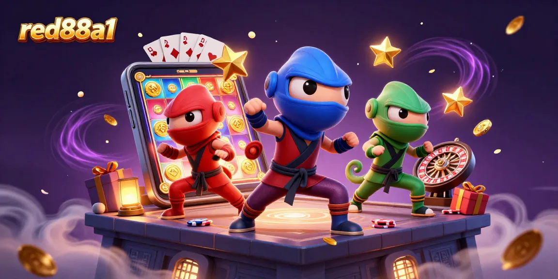 Experience thrilling action at red88a1 with colorful slot games and dazzling casino elements.