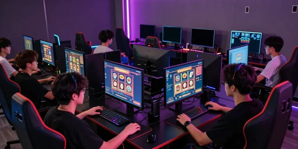 Dynamic gaming environment showcasing players engaging with bro138 high-availability online slot games.