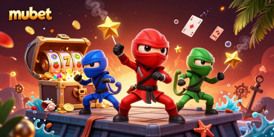 Experience the thrilling action of jubet with ninja chameleons showcasing winning casino symbols and explosive treasures.