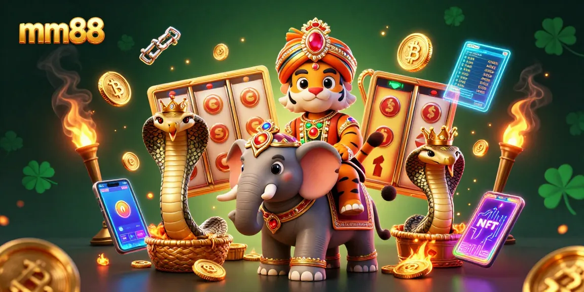 Experience thrilling mm88 casino adventures with our vibrant, colorful 3D illustration.
