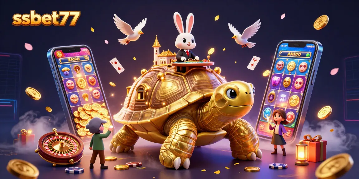 Experience exciting wins at ssbet77 with a vibrant 3D casino scene filled with golden rewards and games.