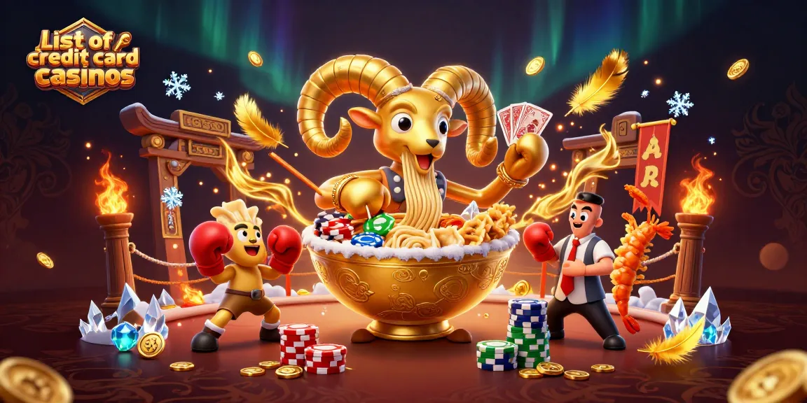 Engaging scene showcasing the list of credit card casinos with animated characters and dynamic casino elements.