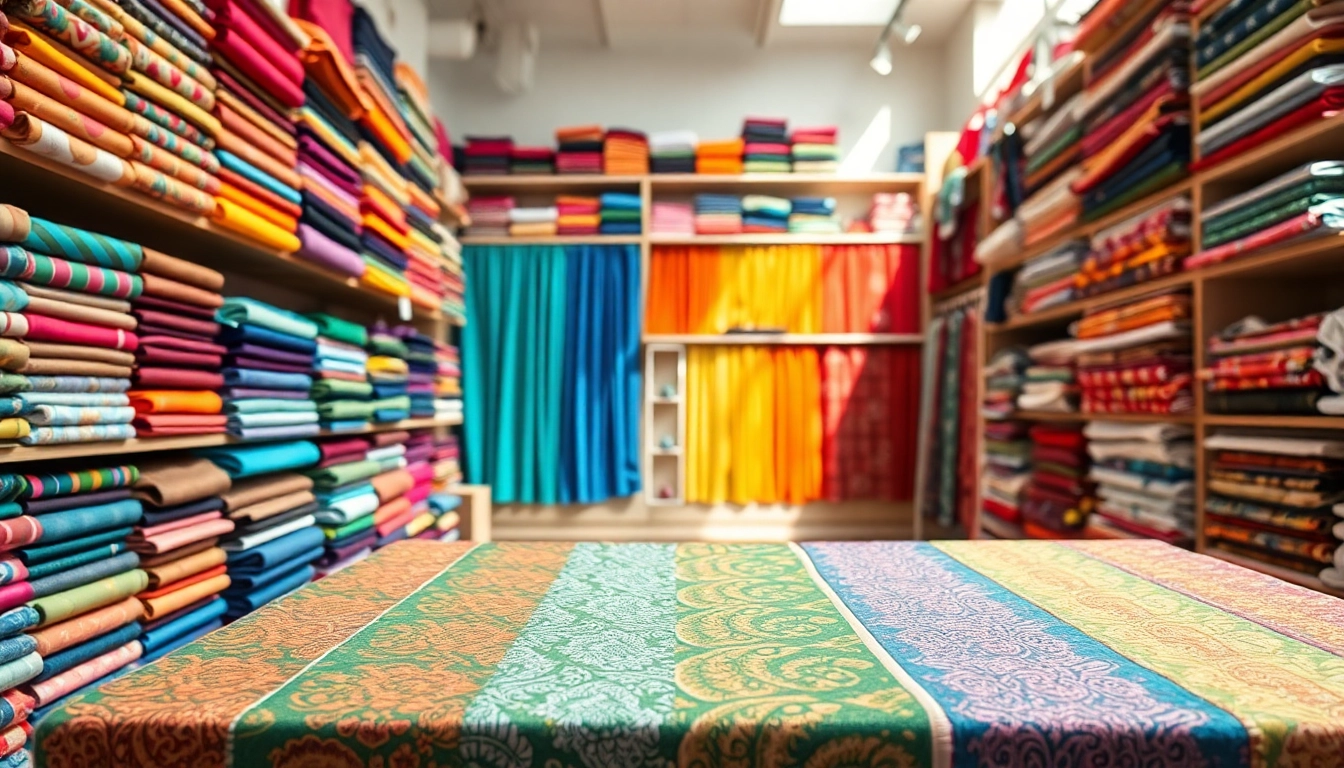 Ontdek stoffen webshop nederland met een gevarieerde display van kleurrijke stoffen en patronen.