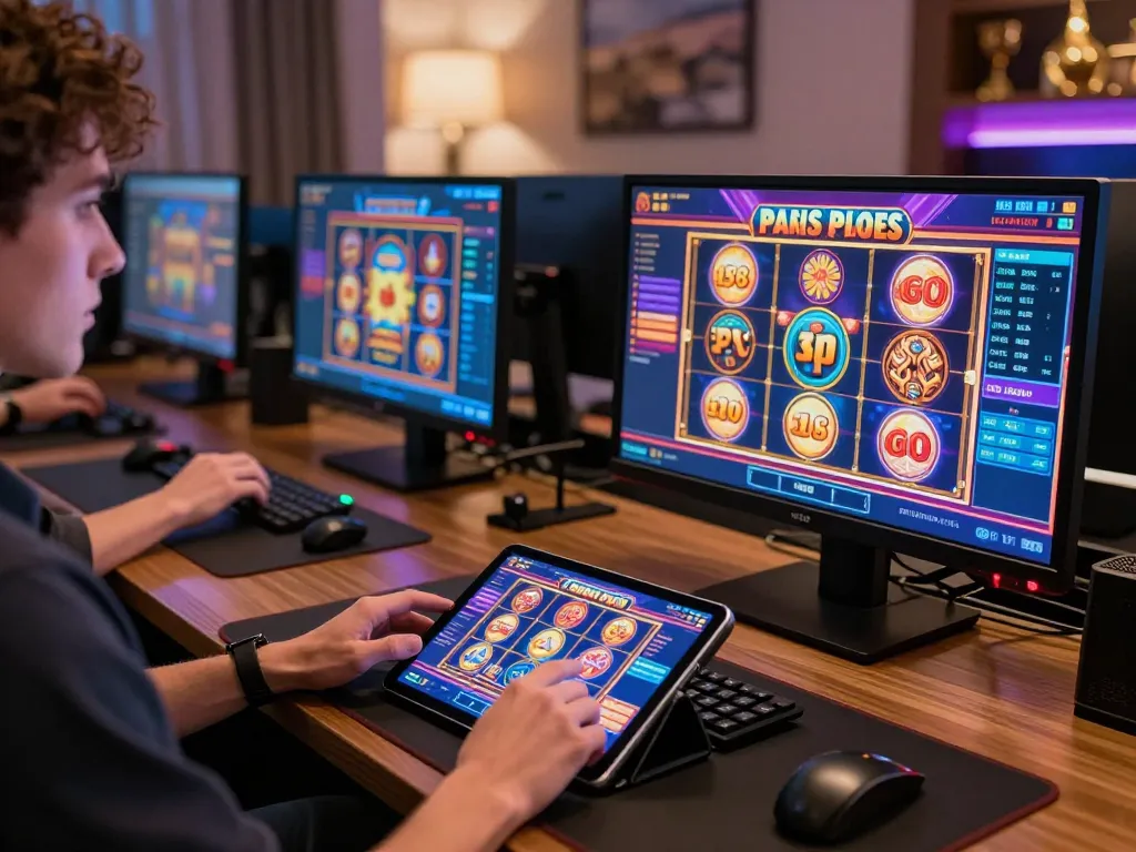 Engage with exciting slot paris games on a modern online gaming setup, showcasing colorful graphics.