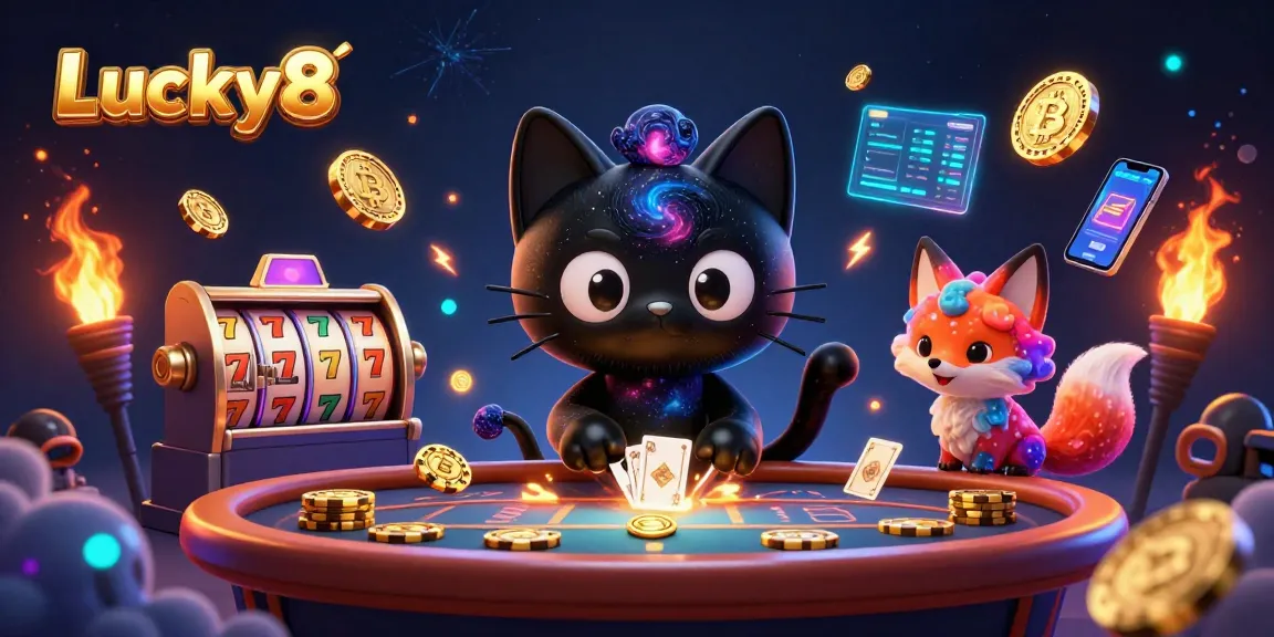 Explore Lucky8's captivating cosmic casino scene filled with excitement and rewards.