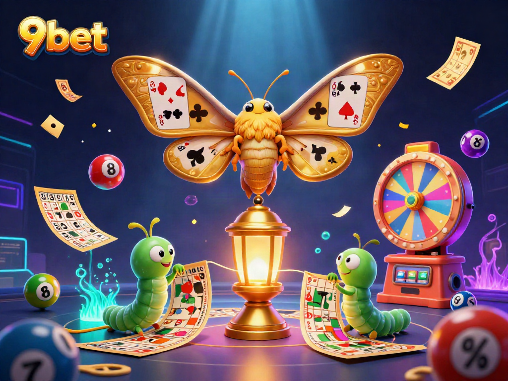 Experience the thrilling world of 9bet with a vibrant illustration of lottery games and captivating characters.