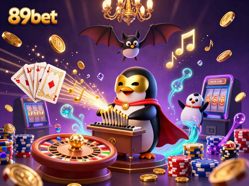 Experience thrilling gaming action at 89bet with a vibrant scene of fortune and adventure.