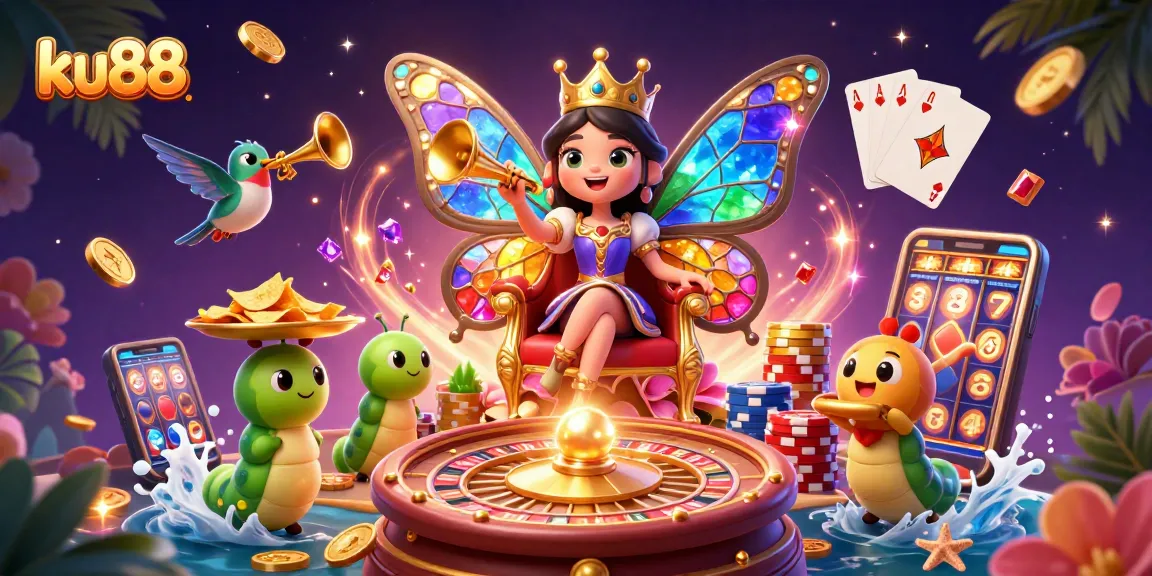 Experience excitement with ku88's vibrant 3D casino scene showcasing dynamic games and rich visuals.
