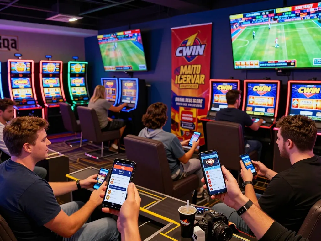 CWIN's online gambling atmosphere showcasing vibrant betting activities on the trang chủ cwin platform with diverse members and engaging interfaces.