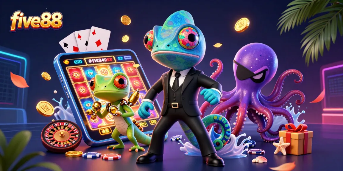 five88 casino slots with vibrant characters creating a thrilling gaming atmosphere