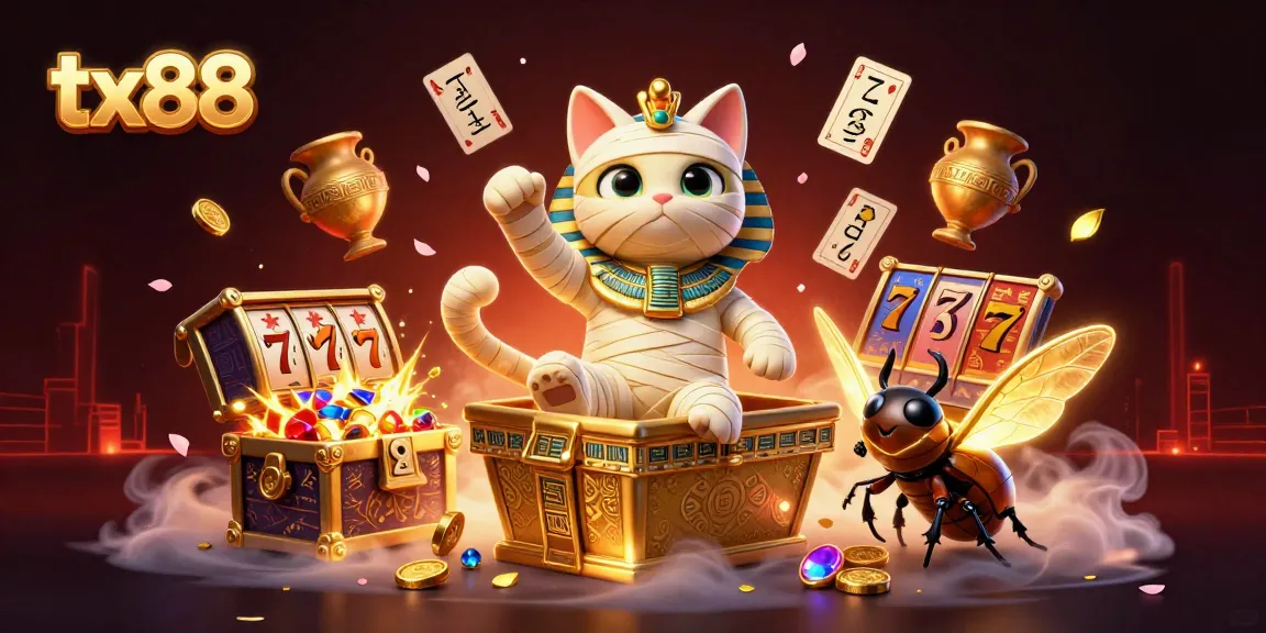 Engage with tx88's vibrant 3D casino scene featuring thrilling jackpot excitement and dynamic elements.