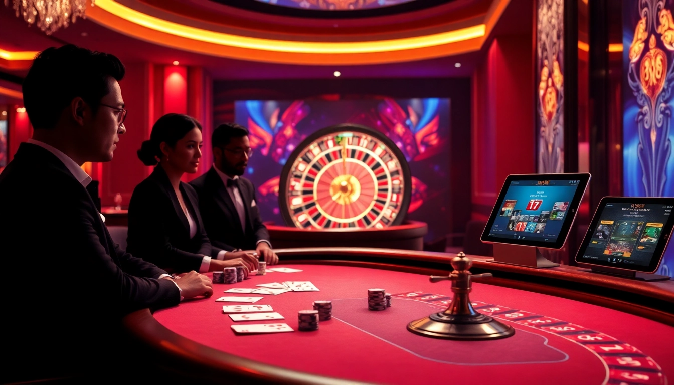 Experience the excitement of Nhà cái LUCK8 at a luxurious casino table with poker chips and cards.