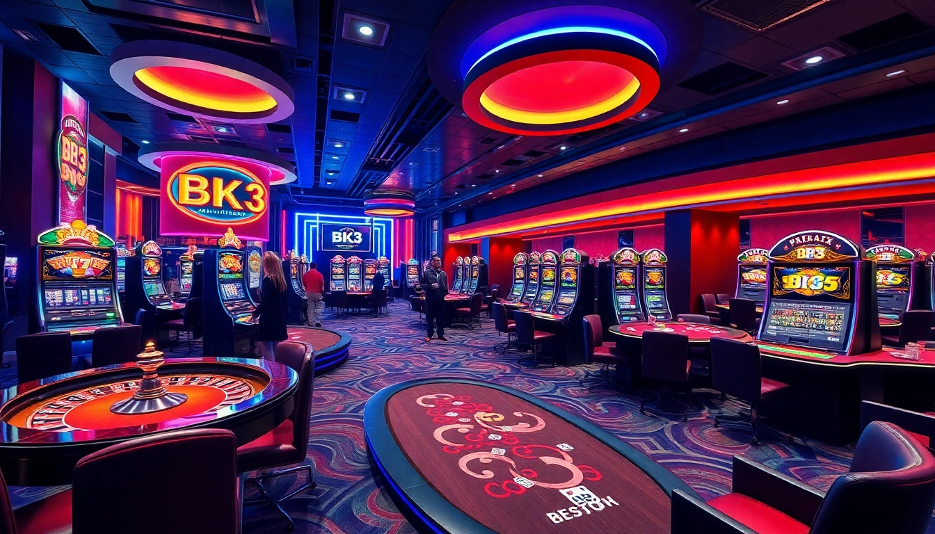 Players thrill at BK33 casino games, experiencing high-stakes action with vibrant visuals.