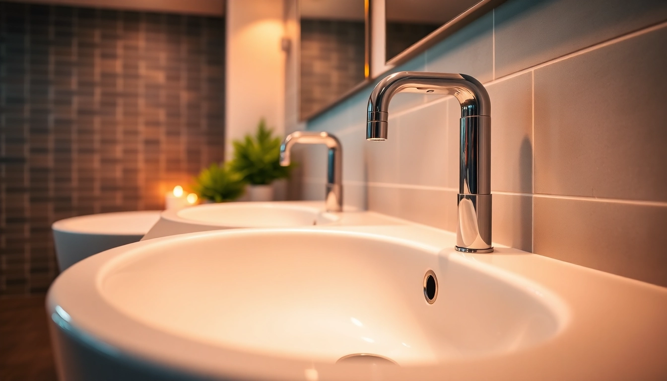 Install white sonni sanitär fixtures in a modern bathroom environment with elegant tiles.