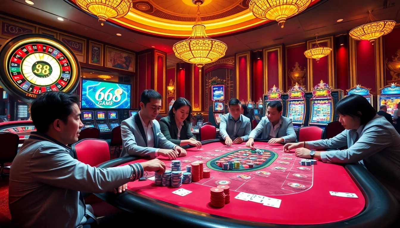 Experience 68 game bài with thrilling chips and cards captured in an exciting casino atmosphere.