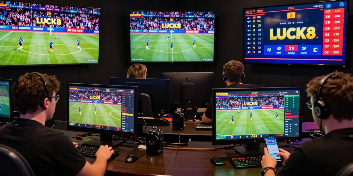 LUCK8 online betting platform with users engaged in dynamic sports betting, showcasing interactive features and vibrant atmosphere.