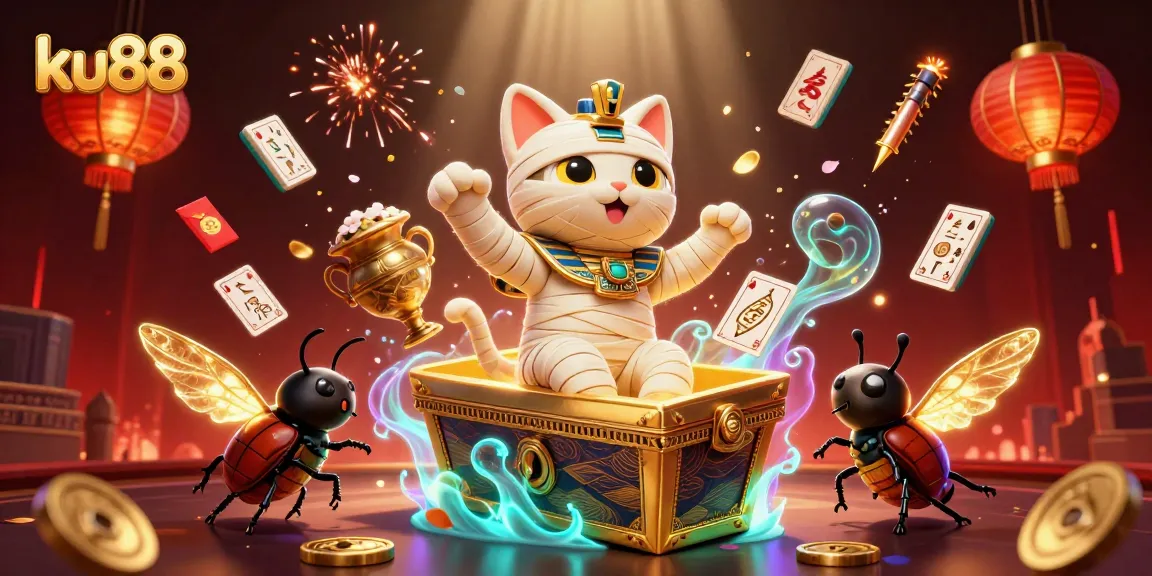 Bring the thrill of ku88 to life with a dynamic 3D Egyptian-themed casino illustration.