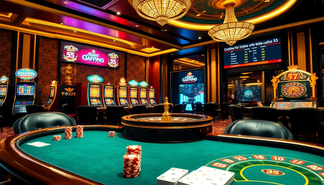 Enjoy thrilling games and odds at Kèo nhà cái 55 in a luxurious casino setting.
