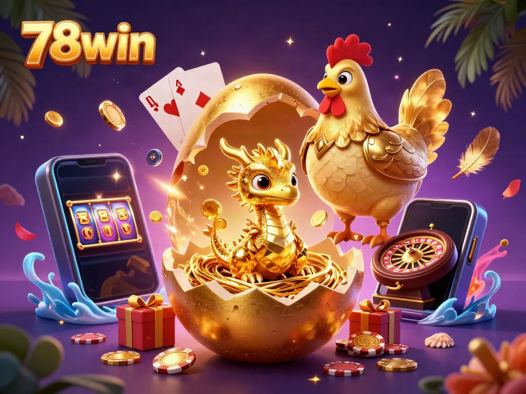 Engage with 78win's thrilling casino moments featuring a golden dragon and treasure.