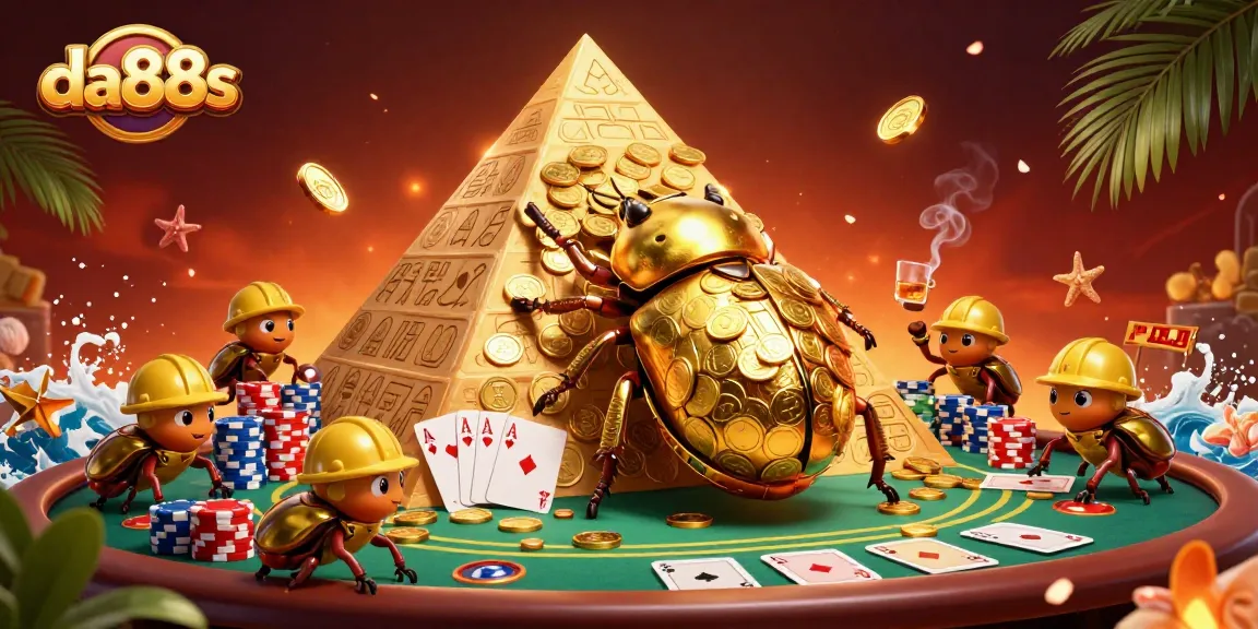Experience engaging casino action with da88s featuring gold beetles and poker elements.