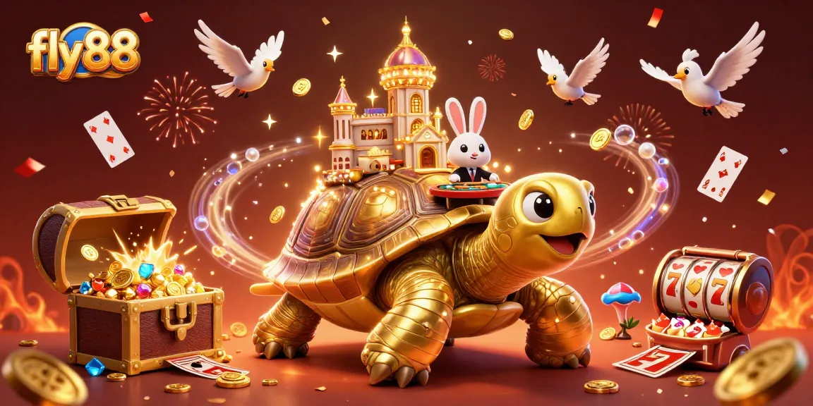 Experience the thrill of fly 88 at a vibrant casino scene with engaging characters and gold coins.