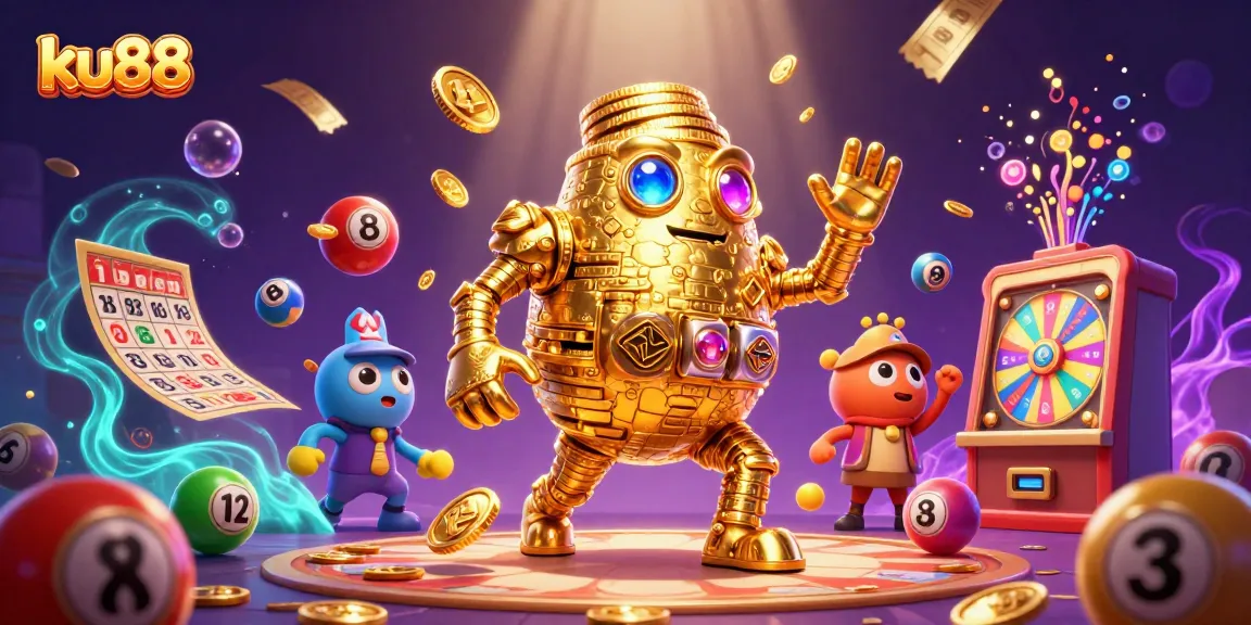 Win big at ku88 with dynamic slots and lottery games featuring vibrant characters.