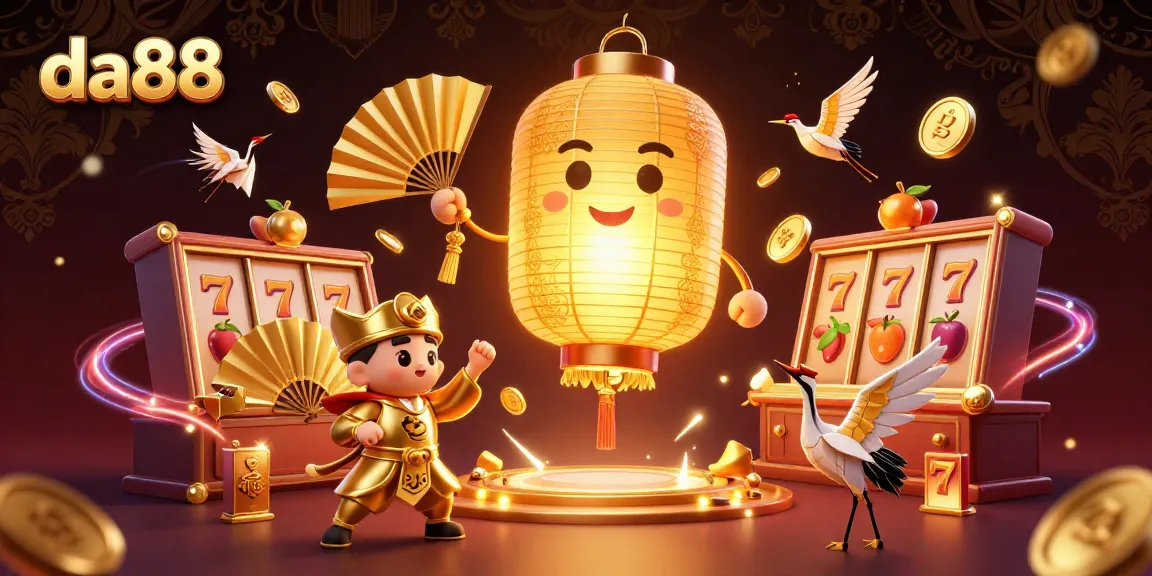 Engage with exciting da88 slot gaming featuring a golden lantern spirit amidst dynamic action.