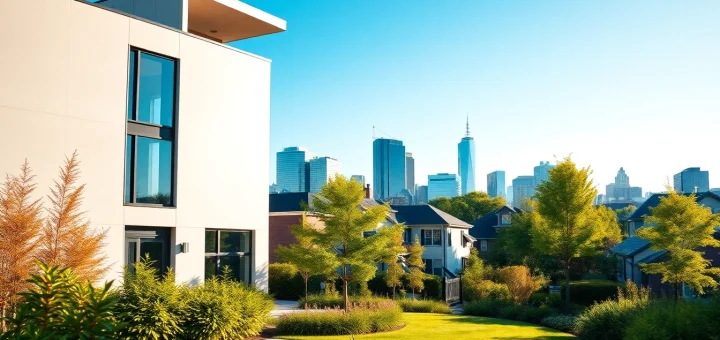 Residential Architect Boston showcasing modern design and vibrant surroundings in a city setting.